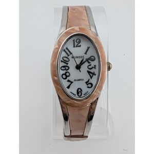 Wincci Watch Women 22mm Case Pink MOP Bezel & Bangle Band- New Battery
